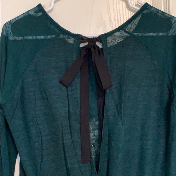 Cute Sheer Forest Green Sheer Top - Picture 4 of 11